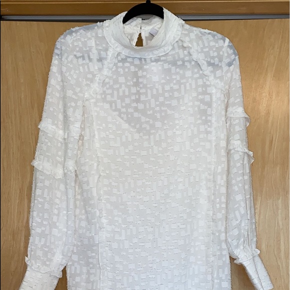 IRO Mijo Woven Ruffle Dress In White - Picture 7 of 14